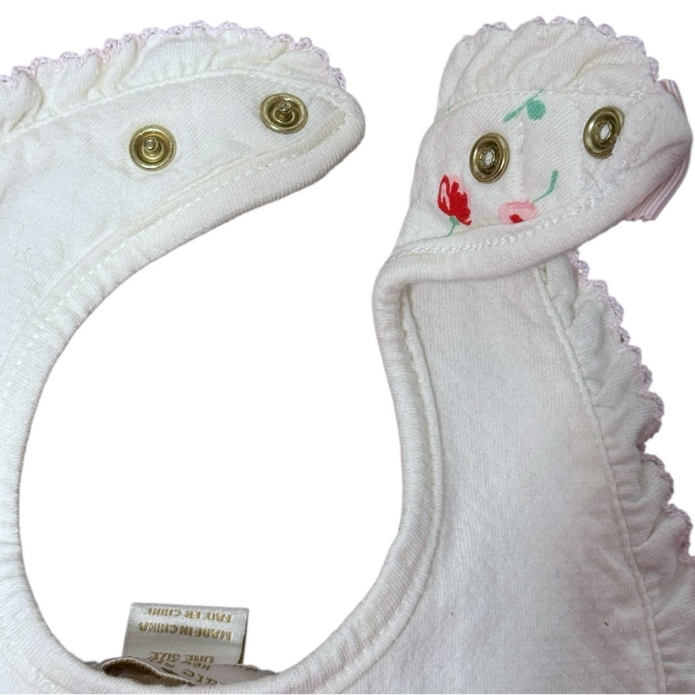 Kate Spade Baby Girl 3-Piece Floral Outfit Set Bib Top Pants Pink White - Picture 4 of 12